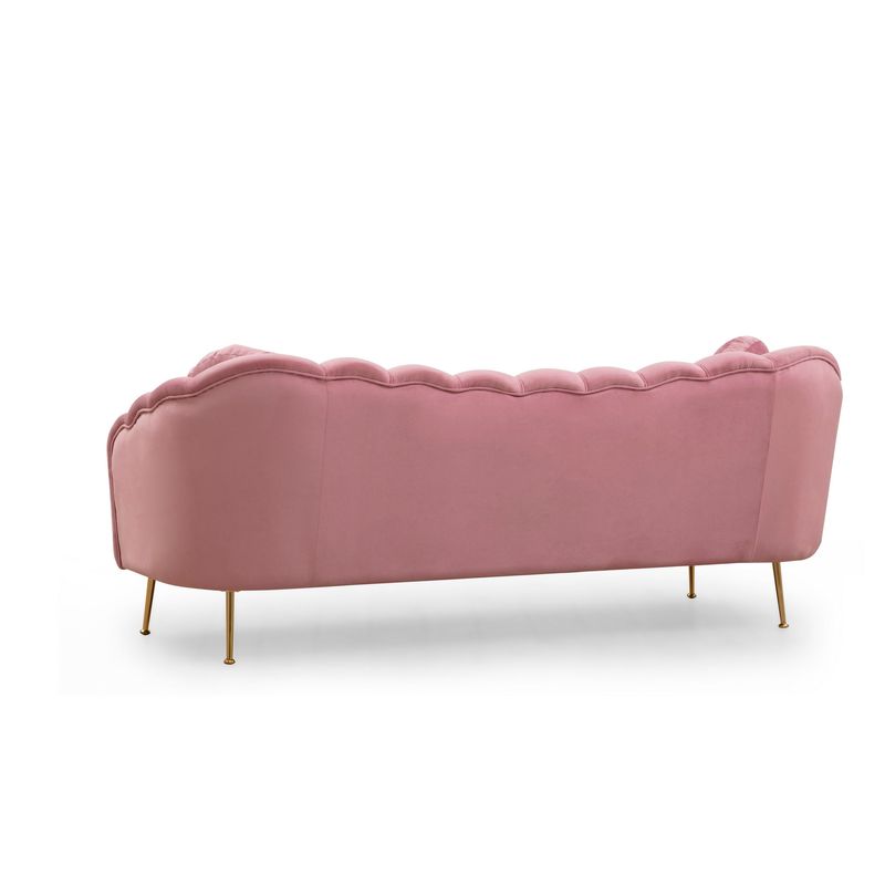 Casa si Gradina - Mobilier - Canapele si coltare - Canapele - Canapea 3 locuri, Hanah Home, lemn fag si pal, dusty rose, 215x90x80 cm - Infinity.ro