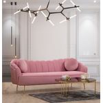 Casa si Gradina - Mobilier - Canapele si coltare - Canapele - Canapea 3 locuri, Hanah Home, lemn fag si pal, dusty rose, 215x90x80 cm - Infinity.ro