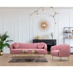 Casa si Gradina - Mobilier - Canapele si coltare - Canapele - Canapea 3 locuri, Hanah Home, lemn fag si pal, dusty rose, 215x90x80 cm - Infinity.ro
