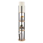Casa si Gradina - Corpuri si surse de iluminat - Veioze si lampi - Lampadare - Lampadar, Opviq, panou aglomerat si mdf, natural si negru, 135 cm - Infinity.ro