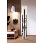 Casa si Gradina - Corpuri si surse de iluminat - Veioze si lampi - Lampadare - Lampadar, Opviq, panou aglomerat si mdf, natural si negru, 135 cm - Infinity.ro