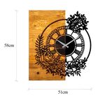 Casa si Gradina - Decoratiuni - Ceasuri - Ceas de perete decorativ, Wallxpert, lemn, nuc si negru, 58x3x51 cm - Infinity.ro