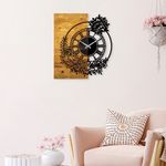 Casa si Gradina - Decoratiuni - Ceasuri - Ceas de perete decorativ, Wallxpert, lemn, nuc si negru, 58x3x51 cm - Infinity.ro