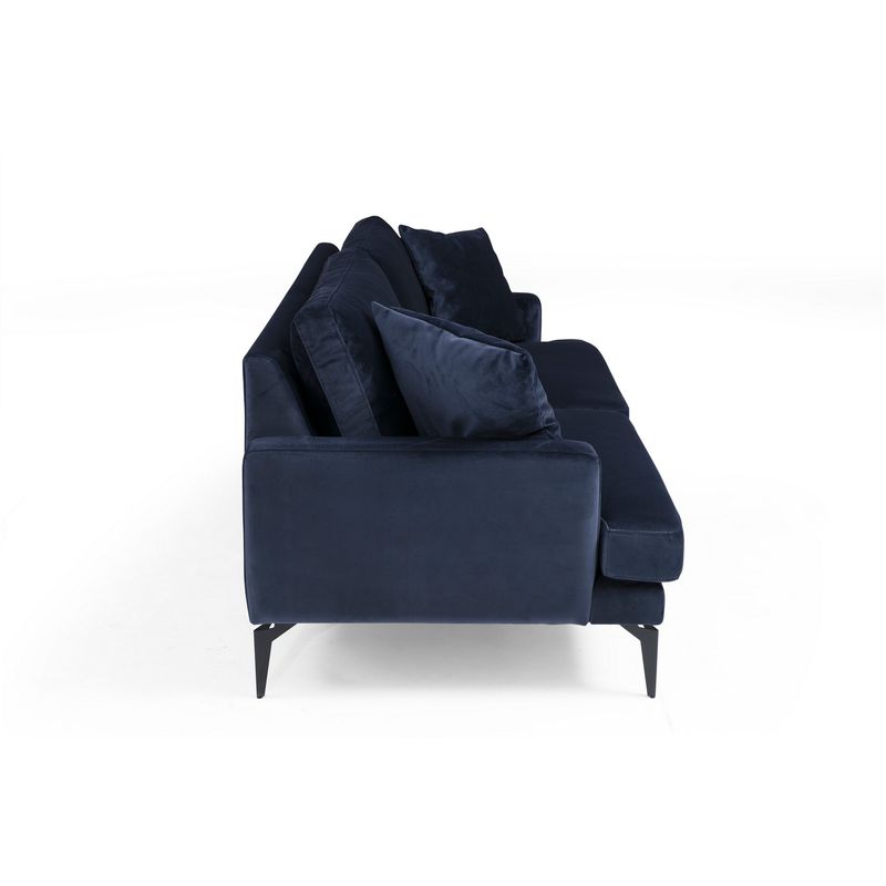 Casa si Gradina - Mobilier - Canapele si coltare - Canapele - Canapea 3 locuri, Atelier Del Sofa, lemn fag si pal, albastru marin, 205x90x88 cm - Infinity.ro