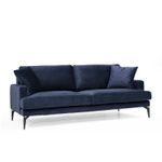 Casa si Gradina - Mobilier - Canapele si coltare - Canapele - Canapea 3 locuri, Atelier Del Sofa, lemn fag si pal, albastru marin, 205x90x88 cm - Infinity.ro