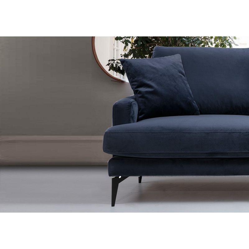 Casa si Gradina - Mobilier - Canapele si coltare - Canapele - Canapea 3 locuri, Atelier Del Sofa, lemn fag si pal, albastru marin, 205x90x88 cm - Infinity.ro
