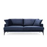 Casa si Gradina - Mobilier - Canapele si coltare - Canapele - Canapea 3 locuri, Atelier Del Sofa, lemn fag si pal, albastru marin, 205x90x88 cm - Infinity.ro