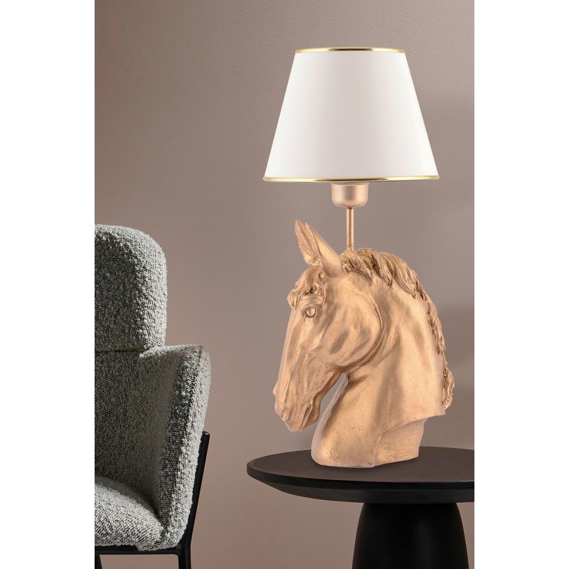 Casa si Gradina - Corpuri si surse de iluminat - Veioze si lampi - Veioze - Veioza, Opviq, poliester, alb auriu, 54 cm - Infinity.ro