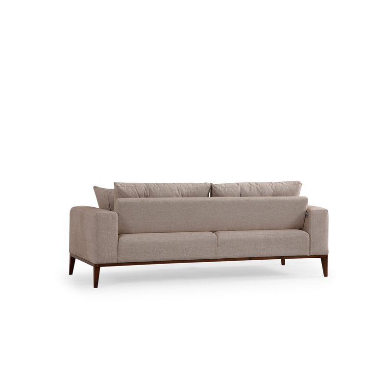 Casa si Gradina - Mobilier - Canapele si coltare - Canapele - Canapea extensibila 3 locuri, Hanah Home, cadru lemn fag, stofa bej, 225x92x75 cm - Infinity.ro