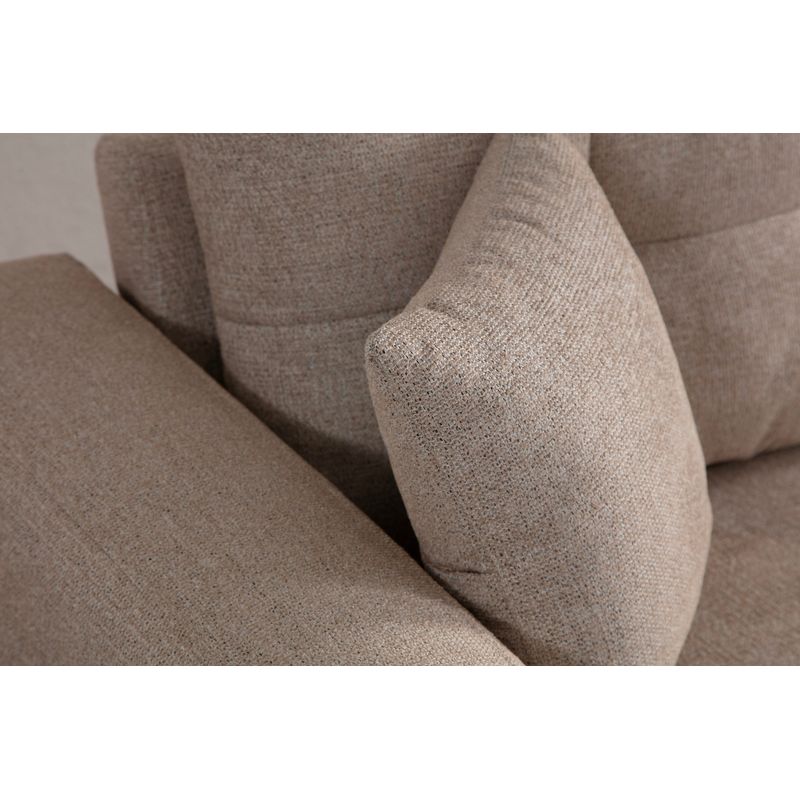 Casa si Gradina - Mobilier - Canapele si coltare - Canapele - Canapea extensibila 3 locuri, Hanah Home, cadru lemn fag, stofa bej, 225x92x75 cm - Infinity.ro