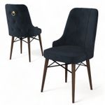 Casa si Gradina - Mobilier - Scaune si fotolii - Scaune - Set scaune, Hanah Home, metal, babyface, antracit si maro, 46x46x94 cm, 4 bucati - Infinity.ro