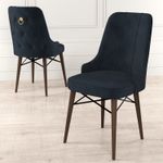 Casa si Gradina - Mobilier - Scaune si fotolii - Scaune - Set scaune, Hanah Home, metal, babyface, antracit si maro, 46x46x94 cm, 4 bucati - Infinity.ro
