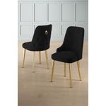 Casa si Gradina - Mobilier - Scaune si fotolii - Scaune - Set scaune, Hanah Home, lemn, negru auriu, 46x46x94 cm, 6 piese - Infinity.ro