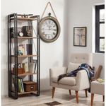 Casa si Gradina - Mobilier - Biblioteci si rafturi - Biblioteci - Biblioteca, Hanah Home, pal melaminat, pin atlantic si negru, 60x35x180 cm - Infinity.ro