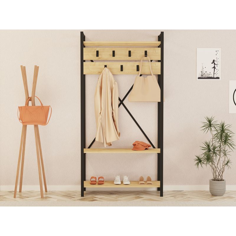 Casa si Gradina - Mobilier - Organizare si depozitare - Cuiere - Cuier, Hanah Home, pal melaminat, safir, 90x34x180 cm - Infinity.ro