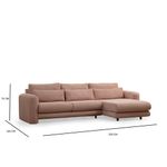 Casa si Gradina - Mobilier - Canapele si coltare - Coltare - Coltar, Hanah Home, lemn fag si pal, roz, 290x165x97 cm - Infinity.ro
