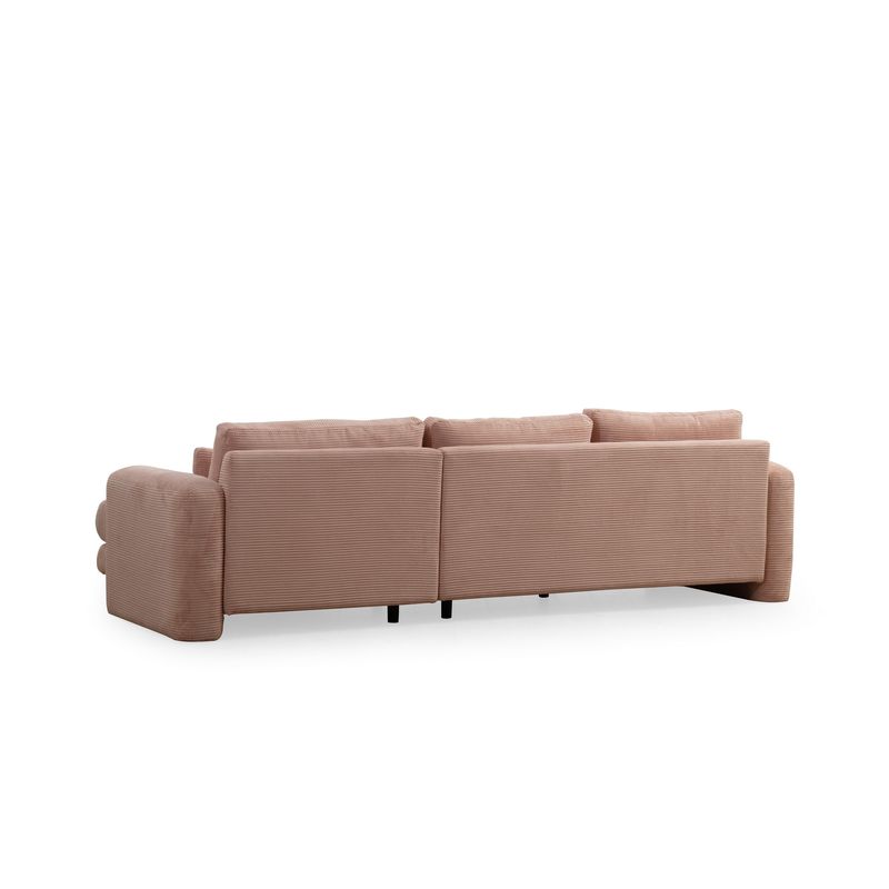 Casa si Gradina - Mobilier - Canapele si coltare - Coltare - Coltar, Hanah Home, lemn fag si pal, roz, 290x165x97 cm - Infinity.ro