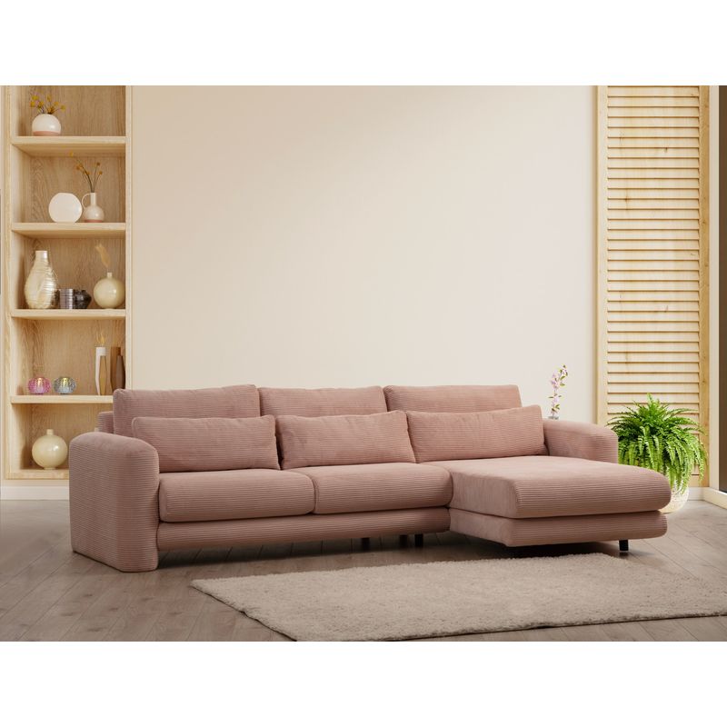 Casa si Gradina - Mobilier - Canapele si coltare - Coltare - Coltar, Hanah Home, lemn fag si pal, roz, 290x165x97 cm - Infinity.ro