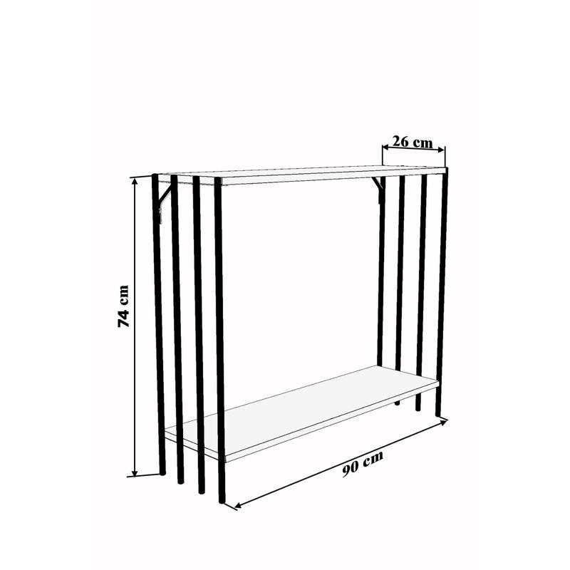 Casa si Gradina - Mobilier - Comode si corpuri - Console - Consola, Hanah Home, pal melaminat, negru si pin atlantic, 90x26x80 cm - Infinity.ro