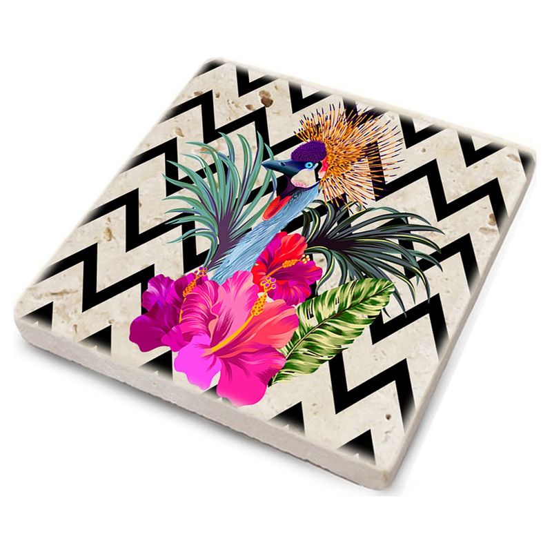 Casa si Gradina - Bucatarie si vesela - Accesorii bar - Suporturi bauturi - Set suporturi pentru pahare, Hermia, piatra naturala, multicolor, 10x10x1 cm, 4 bucati, 366TYR1152 - Infinity.ro