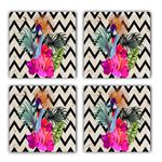 Casa si Gradina - Bucatarie si vesela - Accesorii bar - Suporturi bauturi - Set suporturi pentru pahare, Hermia, piatra naturala, multicolor, 10x10x1 cm, 4 bucati, 366TYR1152 - Infinity.ro