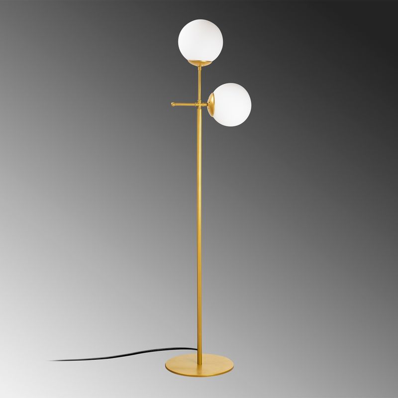 Casa si Gradina - Corpuri si surse de iluminat - Veioze si lampi - Lampadare - Lampadar, Opviq, metal, auriu, 34x15x174 cm - Infinity.ro