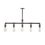 Casa si Gradina - Corpuri si surse de iluminat - Lustre si pendule - Lustra, Opviq, teava de fier, negru, 78x67x10 cm - Infinity.ro