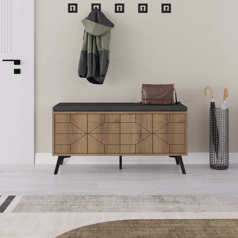 Casa si Gradina - Mobilier - Dulapuri si sifoniere - Dulapuri pantofi - Dulap pantofi, Hanah Home, pal melaminat, hitit, 107x35x55 cm - Infinity.ro