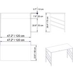 Casa si Gradina - Mobilier - Mese si birouri - Birouri - Birou de studiu, Hanah Home, pal melaminat, auriu si alb, 120x60x75 cm - Infinity.ro