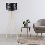 Casa si Gradina - Corpuri si surse de iluminat - Veioze si lampi - Lampadare - Lampadar, Opviq, mdf si material pvc, negru gri maro, 38x140 cm - Infinity.ro