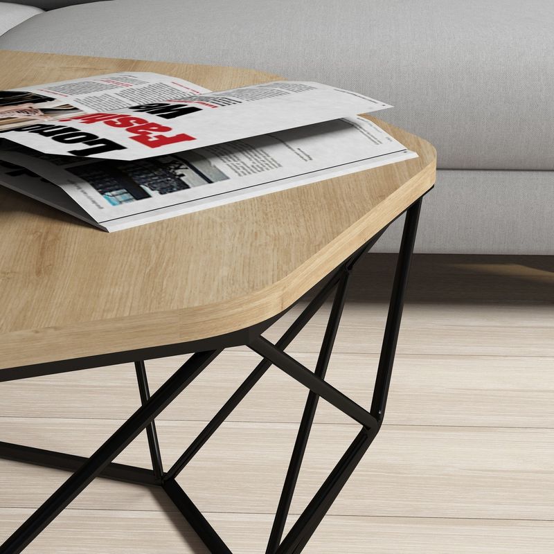 Casa si Gradina - Mobilier - Mese si birouri - Masute de cafea - Masuta de cafea, Hanah Home, pal melaminat, stejar, 90x90x38 cm - Infinity.ro