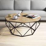 Casa si Gradina - Mobilier - Mese si birouri - Masute de cafea - Masuta de cafea, Hanah Home, pal melaminat, stejar, 90x90x38 cm - Infinity.ro