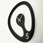 Casa si Gradina - Decoratiuni - Ceasuri - Ceas de perete decorativ, Wallxpert, otel, negru auriu, 44x45 cm - Infinity.ro