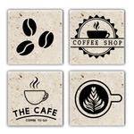 Casa si Gradina - Bucatarie si vesela - Accesorii bar - Suporturi bauturi - Set suporturi de pahare, Hermia, piatra naturala, multicolor, 10x10x1 cm, 4 bucati, 366TYR1185 - Infinity.ro