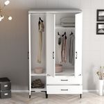 Casa si Gradina - Mobilier - Dulapuri si sifoniere - Sifoniere - Sifonier, Hanah Home, panou din particule acoperit cu melamina, alb, 120x47.5x201.4 cm - Infinity.ro