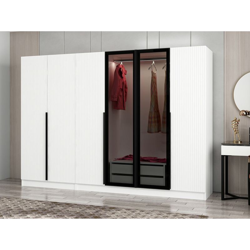 Casa si Gradina - Mobilier - Dulapuri si sifoniere - Dulapuri - Dulap, Hanah Home, panou aglomerat cu melamina, fume, 270x210x52 cm - Infinity.ro