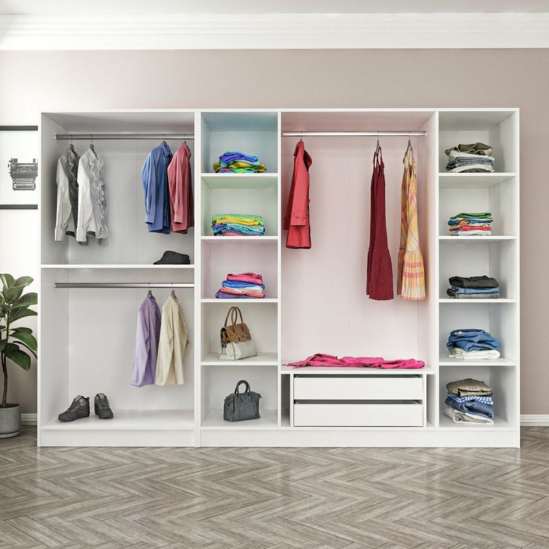 Casa si Gradina - Mobilier - Dulapuri si sifoniere - Dulapuri - Dulap, Hanah Home, panou aglomerat cu melamina, fume, 270x210x52 cm - Infinity.ro