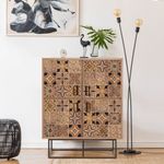 Casa si Gradina - Mobilier - Dulapuri si sifoniere - Dulapuri - Dulap multifunctional, Hanah Home, panou aglomerat melaminat, pin atlantic si negru, 93x36x115 cm - Infinity.ro