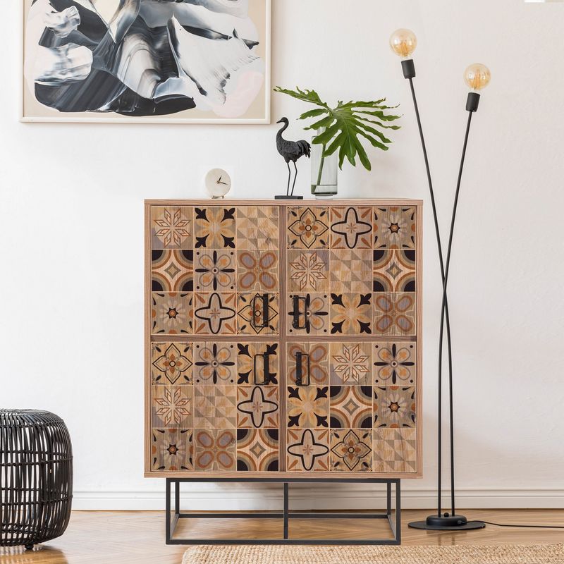 Casa si Gradina - Mobilier - Dulapuri si sifoniere - Dulapuri - Dulap multifunctional, Hanah Home, panou aglomerat melaminat, pin atlantic si negru, 93x36x115 cm - Infinity.ro