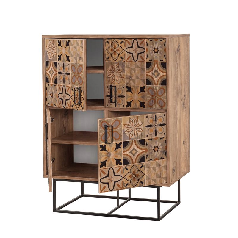 Casa si Gradina - Mobilier - Dulapuri si sifoniere - Dulapuri - Dulap multifunctional, Hanah Home, panou aglomerat melaminat, pin atlantic si negru, 93x36x115 cm - Infinity.ro
