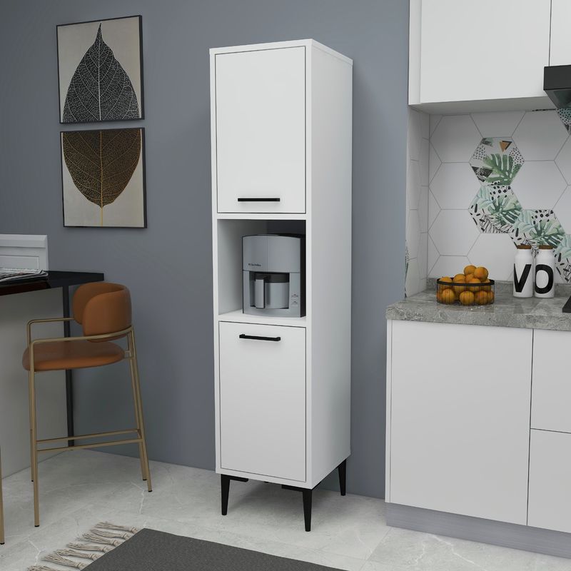 Casa si Gradina - Mobilier - Mobilier baie - Corpuri baie - Dulap baie, Hanah Home, pal melaminat, alb, 35x35x153.6 cm - Infinity.ro