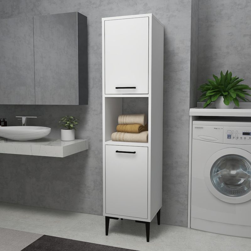 Casa si Gradina - Mobilier - Mobilier baie - Corpuri baie - Dulap baie, Hanah Home, pal melaminat, alb, 35x35x153.6 cm - Infinity.ro