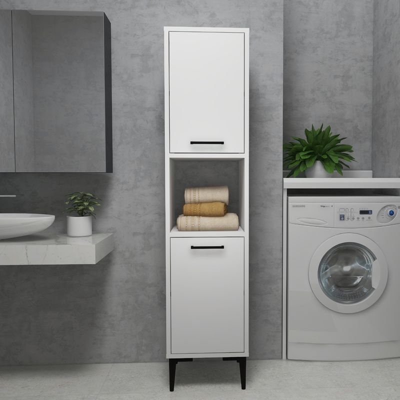 Casa si Gradina - Mobilier - Mobilier baie - Corpuri baie - Dulap baie, Hanah Home, pal melaminat, alb, 35x35x153.6 cm - Infinity.ro
