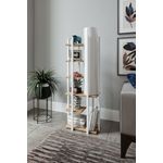 Casa si Gradina - Corpuri si surse de iluminat - Veioze si lampi - Lampadare - Lampadar, Opviq, pal, alb si natural, 45x25x135 cm - Infinity.ro