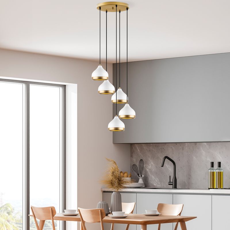 Casa si Gradina - Corpuri si surse de iluminat - Lustre si pendule - Lustra, Opviq, metal, alb, 43x43x111 cm - Infinity.ro