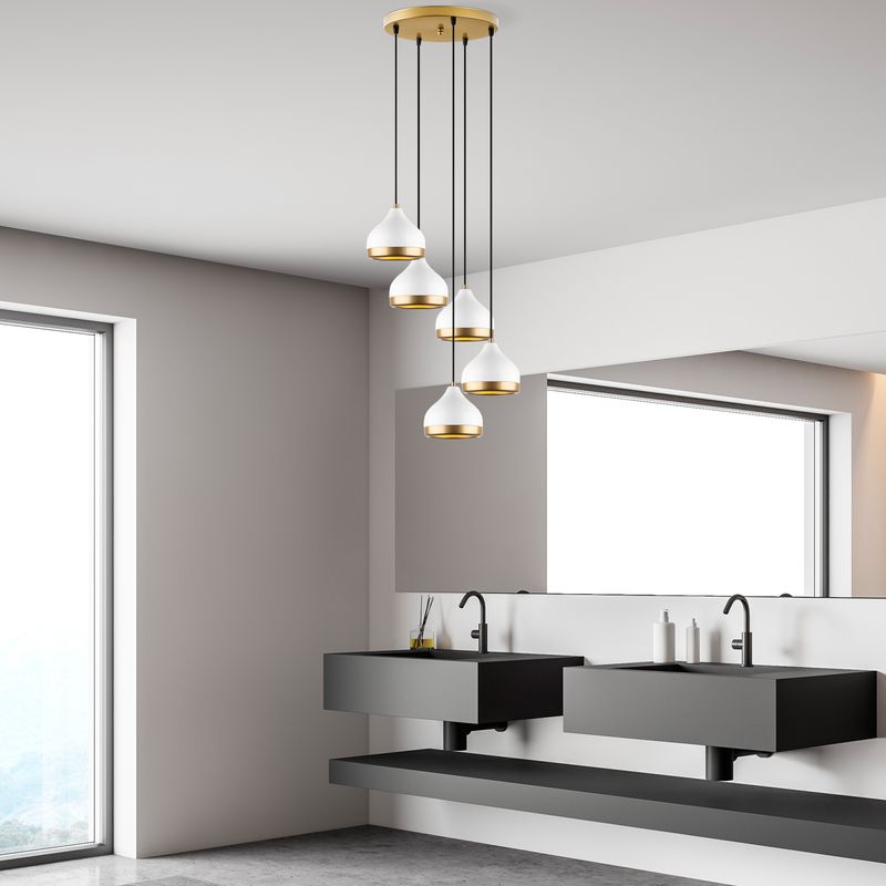 Casa si Gradina - Corpuri si surse de iluminat - Lustre si pendule - Lustra, Opviq, metal, alb, 43x43x111 cm - Infinity.ro
