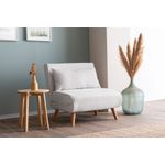 Casa si Gradina - Mobilier - Canapele si coltare - Canapele - Canapea extensibila, Hanah Home, material teddy, alb, 180x80 cm - Infinity.ro