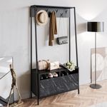 Casa si Gradina - Mobilier - Organizare si depozitare - Cuiere - Cuier, Hanah Home, panou aglomerat cu melamina, negru marmura, 94x35.3x180 cm - Infinity.ro