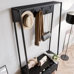 Casa si Gradina - Mobilier - Organizare si depozitare - Cuiere - Cuier, Hanah Home, panou aglomerat cu melamina, negru marmura, 94x35.3x180 cm - Infinity.ro