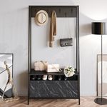 Casa si Gradina - Mobilier - Organizare si depozitare - Cuiere - Cuier, Hanah Home, panou aglomerat cu melamina, negru marmura, 94x35.3x180 cm - Infinity.ro